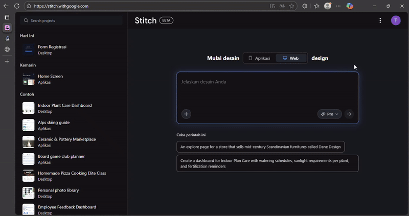 Image atau Sketch Upload (Upload Wireframe atau Design)