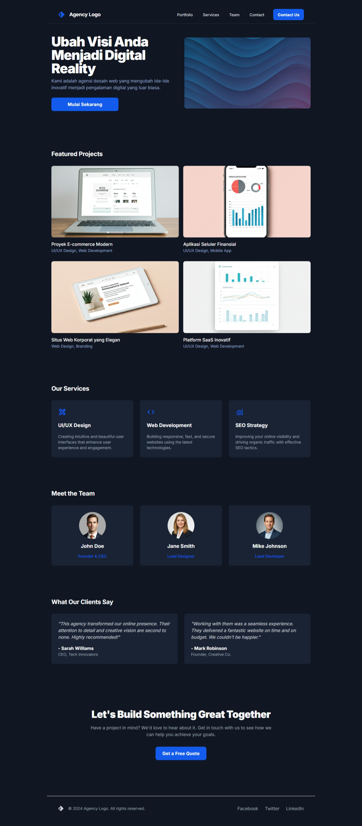 Hasil Landing Page Digiital Agency