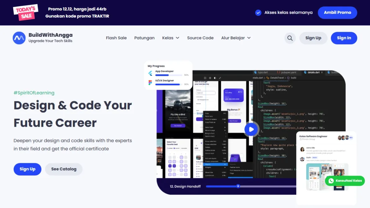 Kelas Online AI, UI UX Design, Coding, Freelancer | BuildWithAngga
