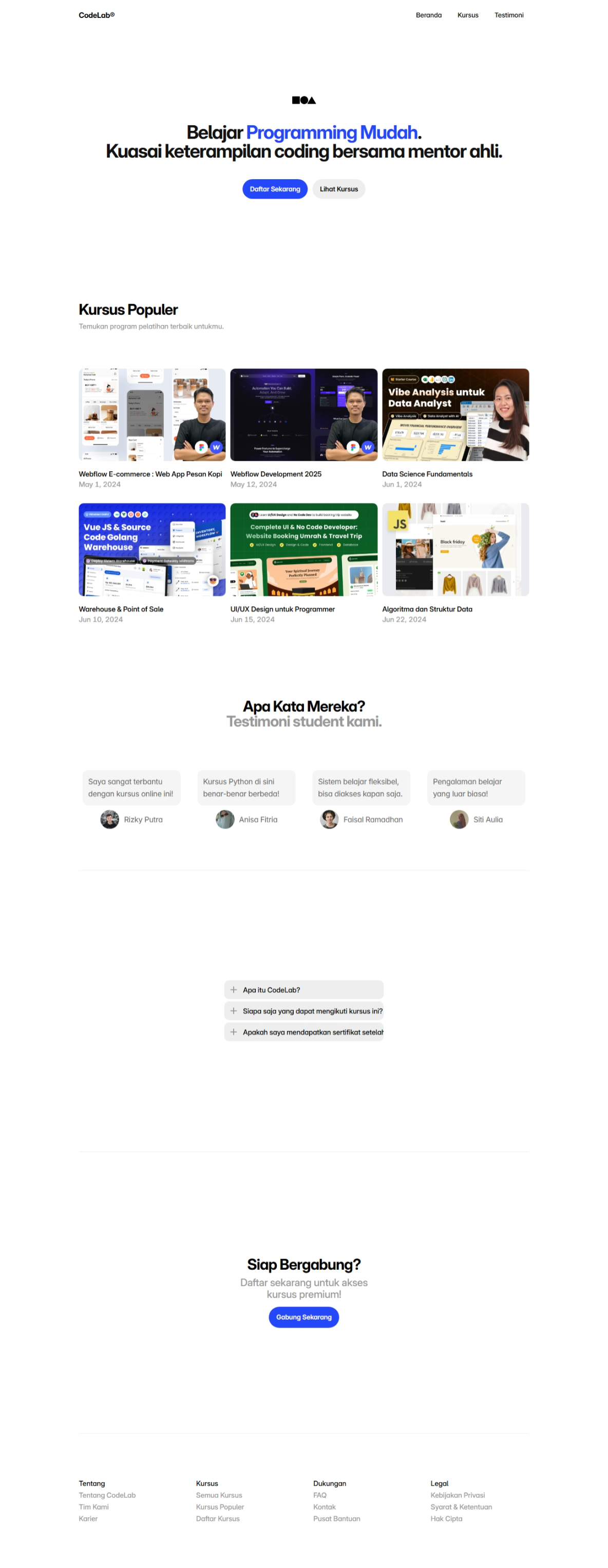 Landing Page Kursus Programming Online