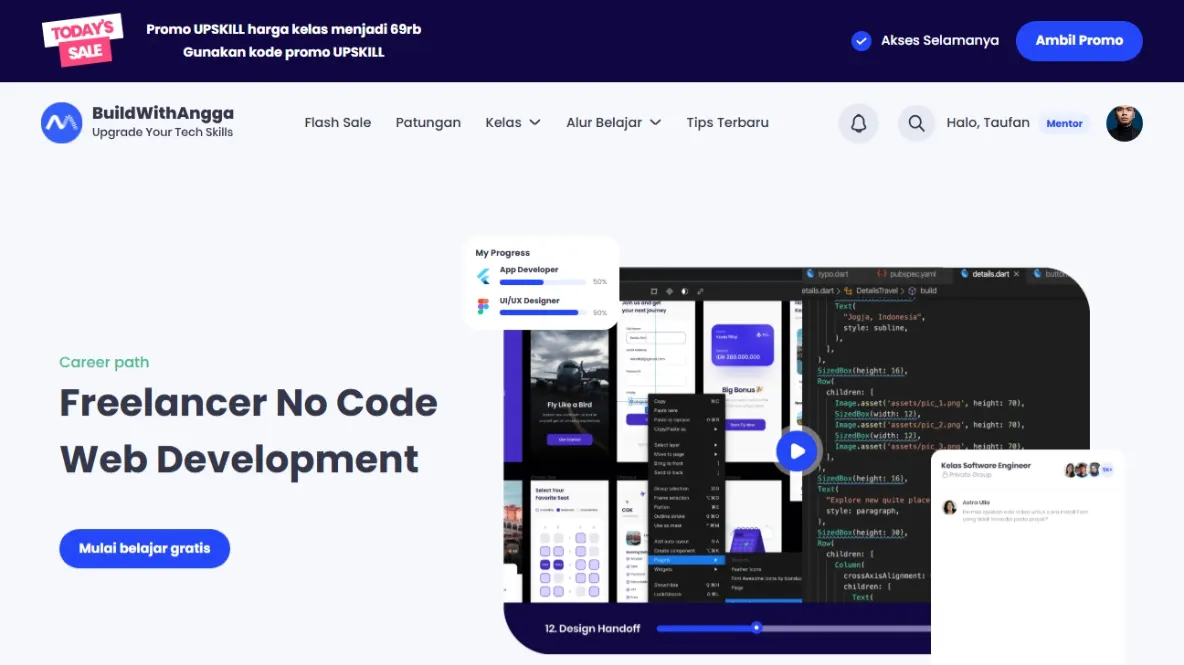 Roadmap Freelancer No Code Web Development | BuildWithAngga
