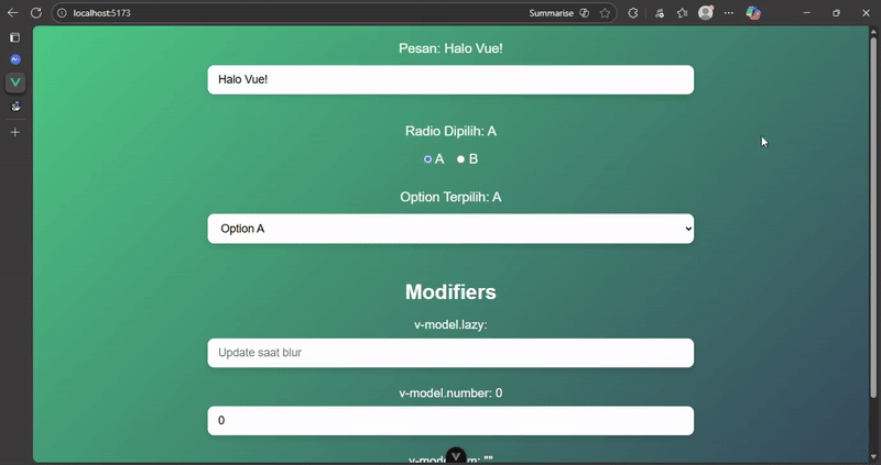 Two-Way Data Binding dengan V-Model