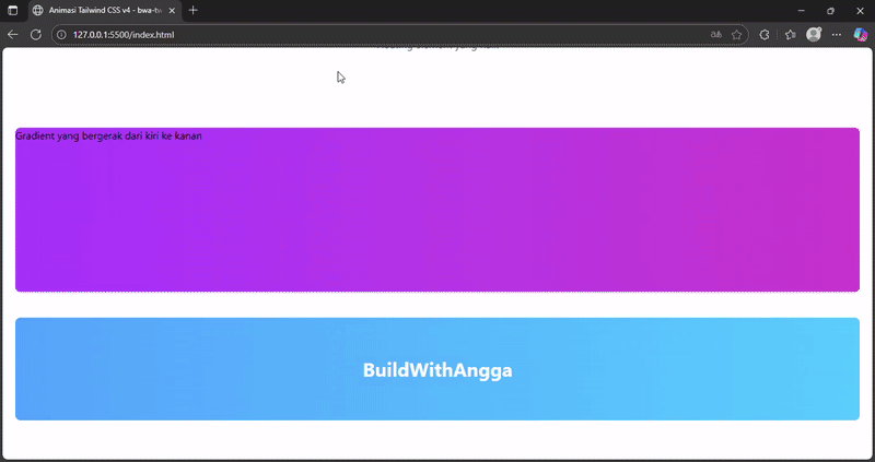 Menggunakan CSS @keyframes