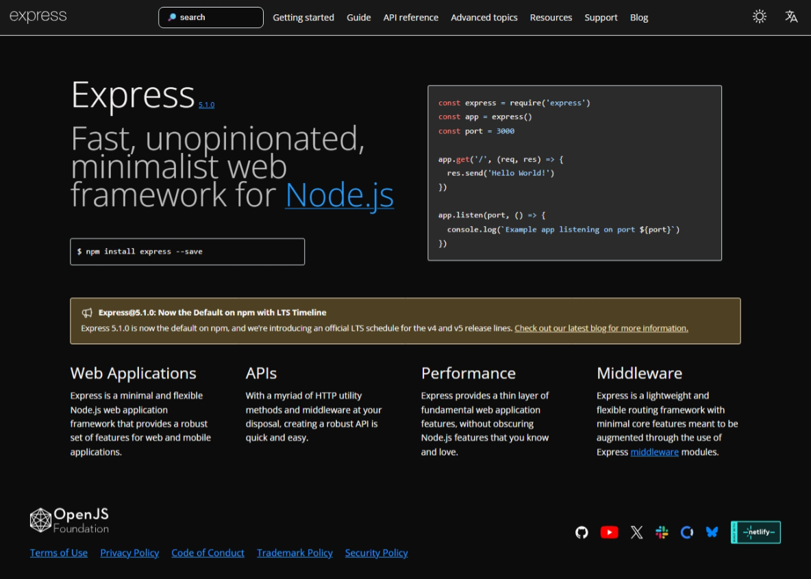 Express - Node.js web application framework