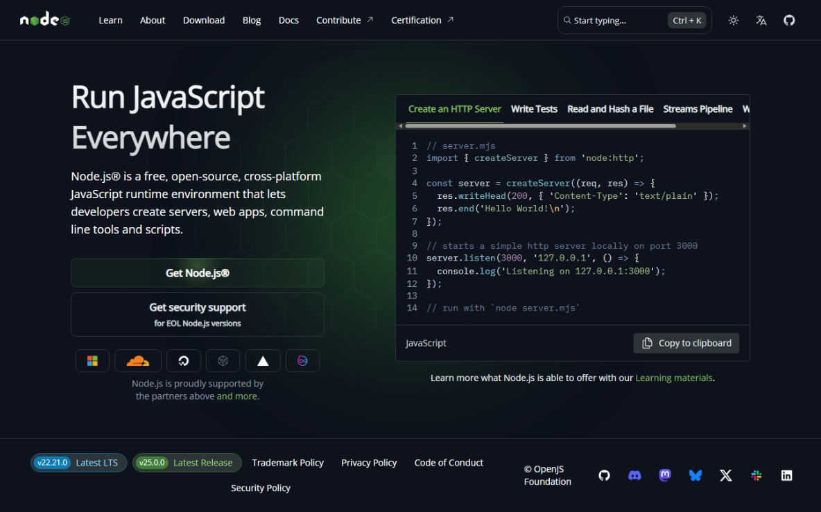 Node.js — Run JavaScript Everywhere