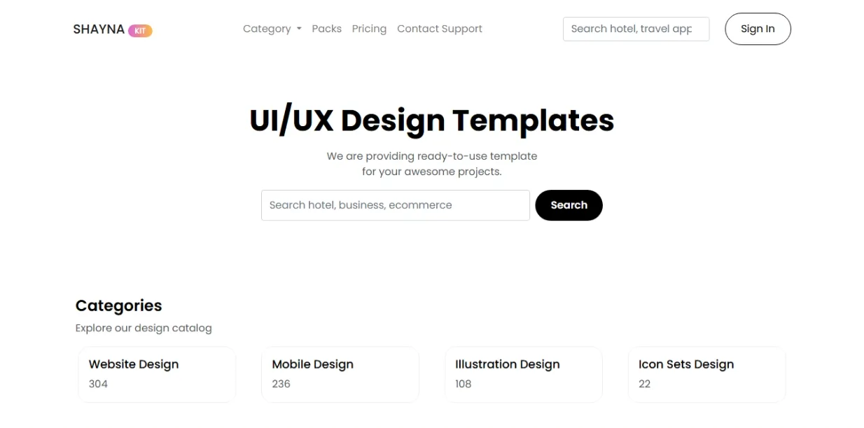 New UI Design Resources, UI Kit, Website Design, Icons, Illustration - Shayna Kit