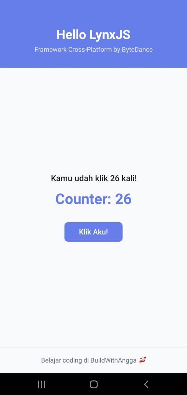 Tampilan Aplikasi Counter