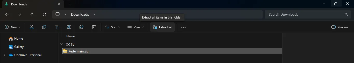 File zip HTML Template