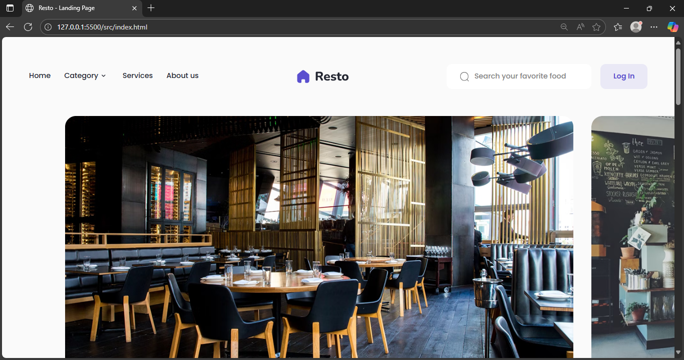 Tampilan Resto Template