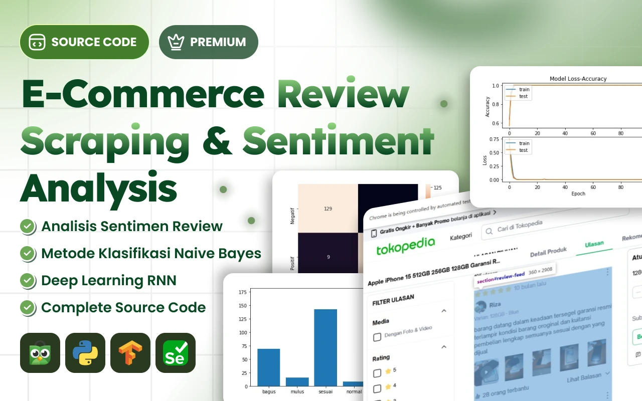 E-Commerce Review Scraping dan Sentiment Analysis Naive Bayes dan Deep Learning RNN